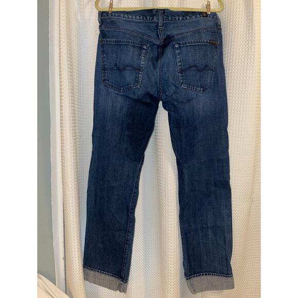 7 FOR ALL MANKIND STANDARD STRAIGHT LEG JEANS MEN'S SIZE 33x31 DARK WASH - Picture 2 of 8